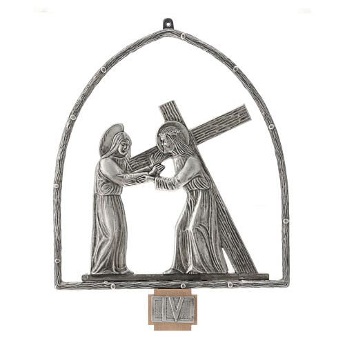 15 stations of the cross in silver plated bronze 5