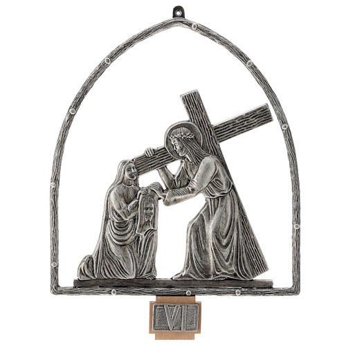 15 stations of the cross in silver plated bronze 7