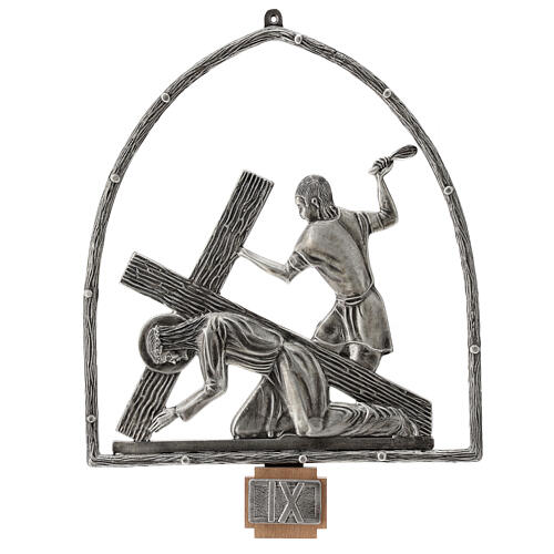 15 stations of the cross in silver plated bronze 10