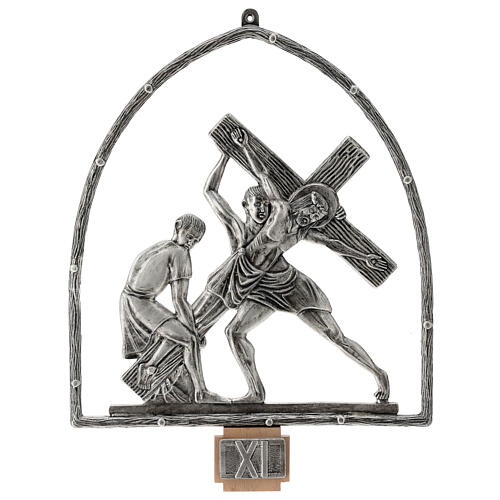 15 stations of the cross in silver plated bronze 12