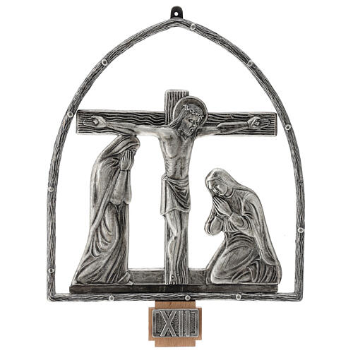 15 stations of the cross in silver plated bronze 13