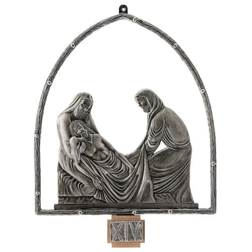 15 stations of the cross in silver plated bronze 15