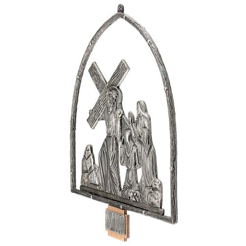 15 stations of the cross in silver plated bronze 17