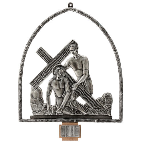 Vía Crucis 15 estaciones en bronce plateado 3