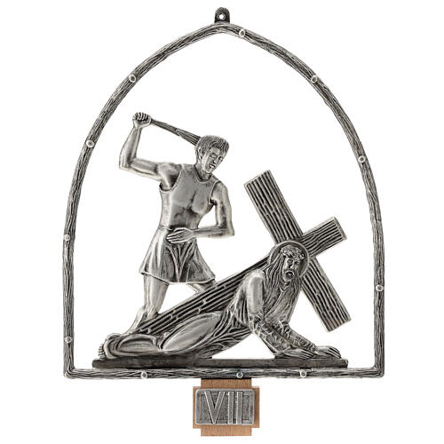 Vía Crucis 15 estaciones en bronce plateado 8
