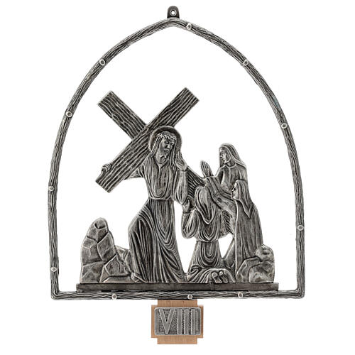 Vía Crucis 15 estaciones en bronce plateado 9