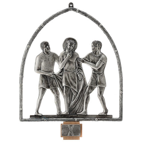 Vía Crucis 15 estaciones en bronce plateado 11