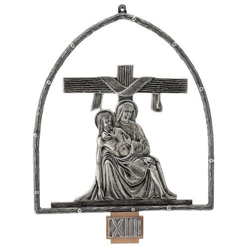 Vía Crucis 15 estaciones en bronce plateado 14