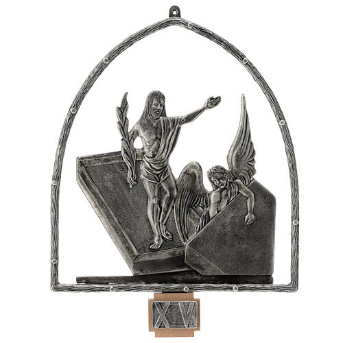 Vía Crucis 15 estaciones en bronce plateado 16