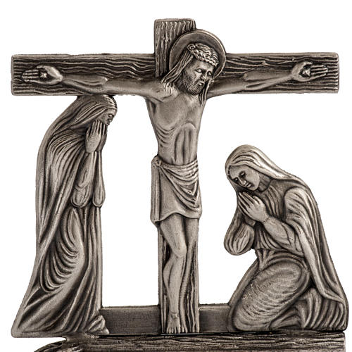 Stylized Way of the Cross in silver plated bronze, 15 stations 2
