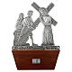 Vía Crucis 15 estaciones base de madera bronce plateado s2