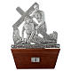 Vía Crucis 15 estaciones base de madera bronce plateado s3
