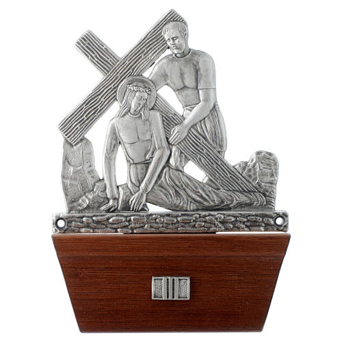 Way of the Cross in silver plated bronze and wood, 15 stations. 3