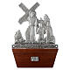 Way of the Cross in silver plated bronze and wood, 15 stations. s8