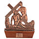 Vía Crucis bronce cobrizo 15 estaciones base madera s4