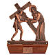 Vía Crucis bronce cobrizo 15 estaciones base madera s6