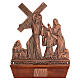 Vía Crucis bronce cobrizo 15 estaciones base madera s9