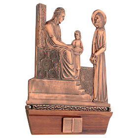 Way of the Cross in copper plated bronze and wood, 15 stations