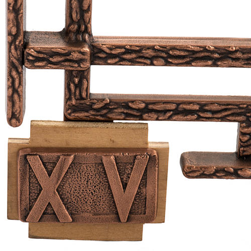 Way of the cross in copper plated bronze, 15 stations 4