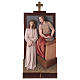 Vía Crucis 14 estaciones madera coloreada Val Gardena 40x20 cm s1