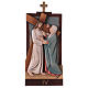 Vía Crucis 14 estaciones madera coloreada Val Gardena 40x20 cm s6