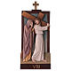 Vía Crucis 14 estaciones madera coloreada Val Gardena 40x20 cm s10