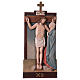 Vía Crucis 14 estaciones madera coloreada Val Gardena 40x20 cm s14