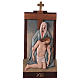 Vía Crucis 14 estaciones madera coloreada Val Gardena 40x20 cm s15