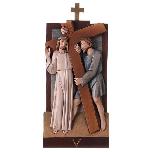 Wooden Way of the Cross, 14 painted stations 40x20 cm, Valgardena 7