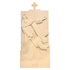 Vía Crucis 14 estaciones madera natural Val Gardena 40x20 cm