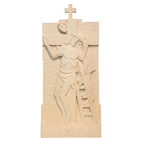 Vía Crucis 14 estaciones madera natural Val Gardena 40x20 cm