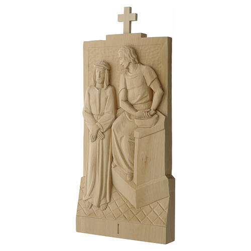Vía Crucis 14 estaciones madera natural Val Gardena 40x20 cm 2