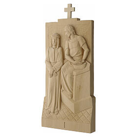 Via Crucis 14 stazioni legno naturale Valgardena 40x20 cm