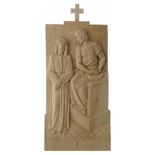 Via Crucis 14 stazioni legno naturale Valgardena 40x20 cm 1