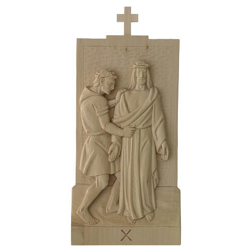 Via Crucis 14 stazioni legno naturale Valgardena 40x20 cm 11
