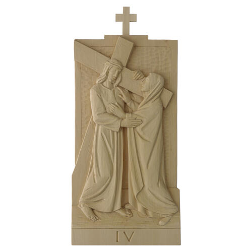 Via Crucis 14 stations in natural Valgardena wood, 40x20 cm 5