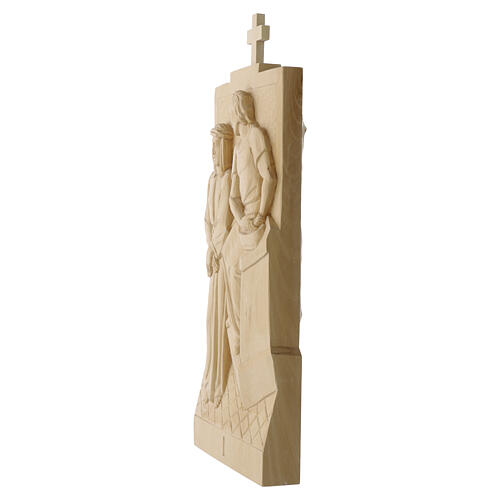Via Crucis 14 stations in natural Valgardena wood, 40x20 cm 18