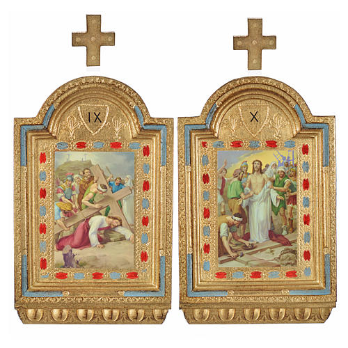 Way of the cross, altars with print on wood 30x19cm 15stati 18