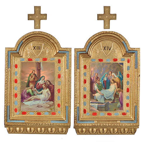 Way of the cross, altars with print on wood 30x19cm 15stati 20