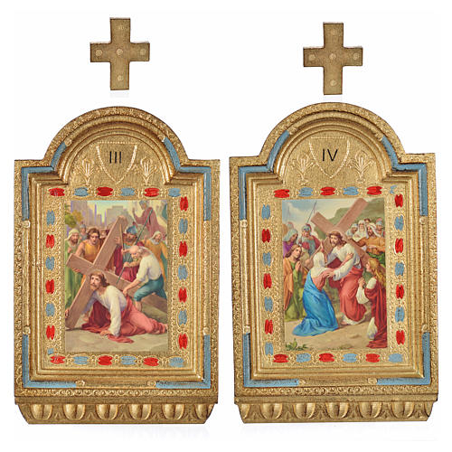 Via Sacra 15 estações altarinhos impressão na madeira 30x19 cm 15