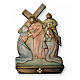 Stations of the Cross relief in painted wood s1