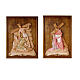 Vía Crucis 15 estaciones relieve madera pintada con marco 65x43 cm s1