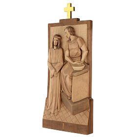 Vía Crucis 14 estaciones 40 x 20 cm madera Valgardena con pátina