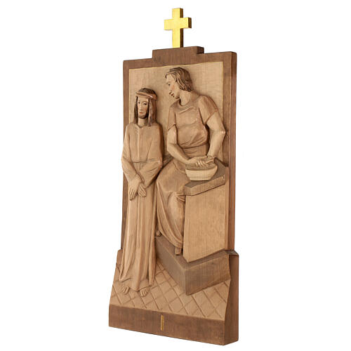 Vía Crucis 14 estaciones 40 x 20 cm madera Valgardena con pátina 2
