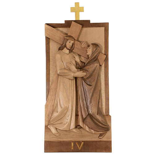 Vía Crucis 14 estaciones 40 x 20 cm madera Valgardena con pátina 5