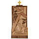 Vía Crucis 14 estaciones 40 x 20 cm madera Valgardena con pátina s4