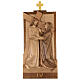 Vía Crucis 14 estaciones 40 x 20 cm madera Valgardena con pátina s5