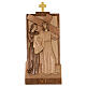 Vía Crucis 14 estaciones 40 x 20 cm madera Valgardena con pátina s10