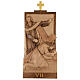 Vía Crucis 14 estaciones 40 x 20 cm madera Valgardena con pátina s11