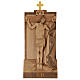 Vía Crucis 14 estaciones 40 x 20 cm madera Valgardena con pátina s16